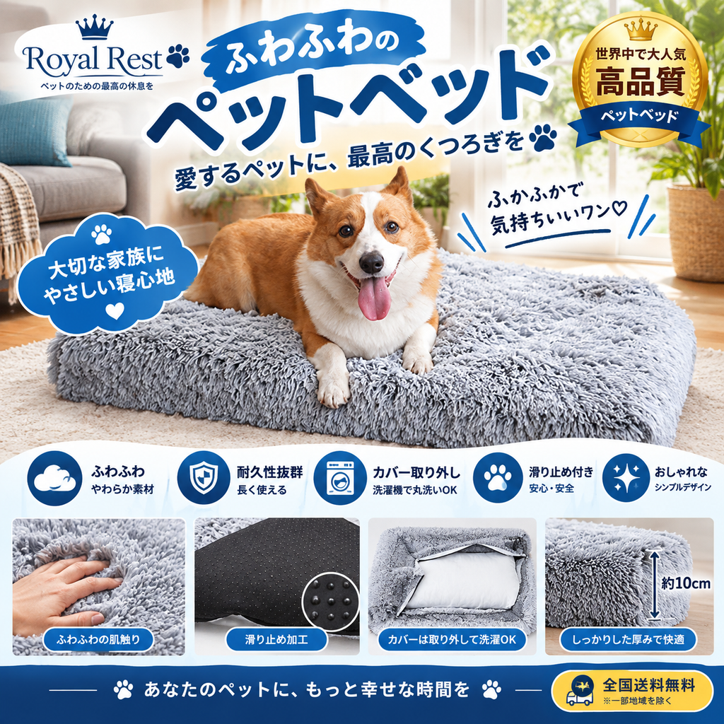 Pet Sleep Ergonomic Bed-ペット用快適エルゴノミックベッド